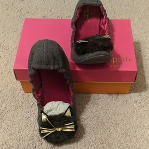 Kate Spade Cat Pom Pom Flats Slippers